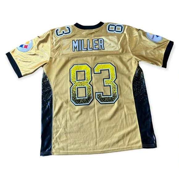 Nike NFL OnField Pittsburg Steelers Stitched Black Gold Jersey #83 Miller, Sz 40 - Picture 2 of 10